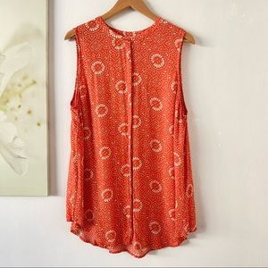 LUCKY BRAND • Orange Tunic Button Down Top